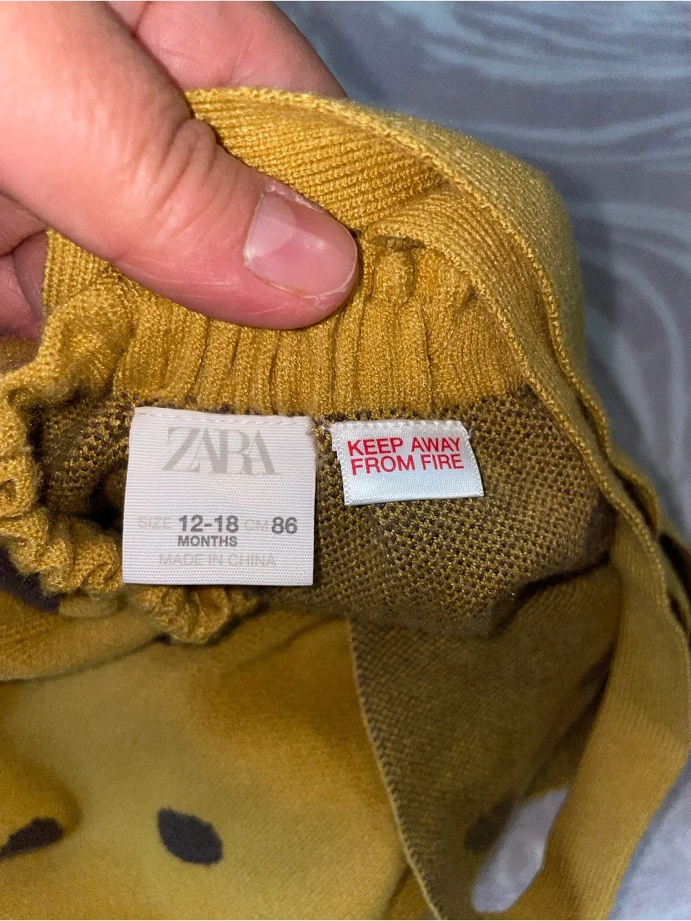 Zara Mustard and Dark Brown Polka Dot Pinafore